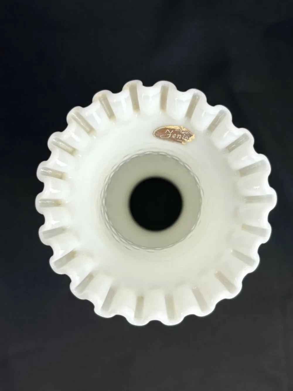 Two Vintage Fenton White Milk Glass Hobnail Lamp Chimney Shade 7.5